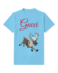 Sky Blue Olaf And Sven Running Together Graphic T-Shirt - front product view