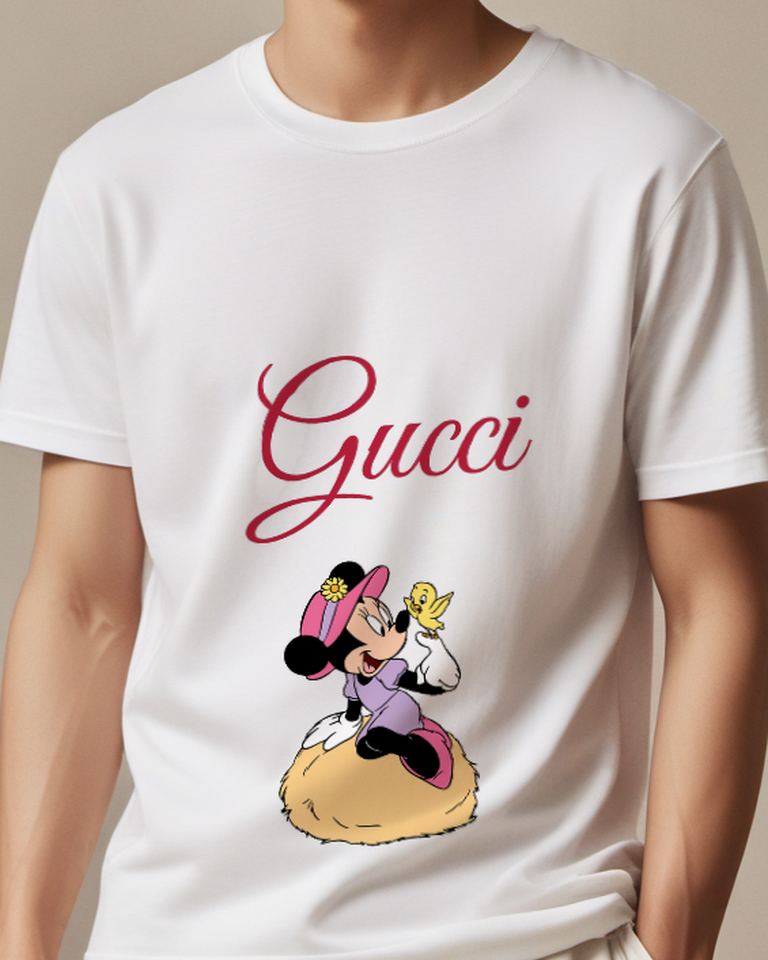 White Mouse Golden Ball Gown Graphic T-Shirt - front product view