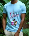 Sky Blue Esmeralda And Quasimodo Dancing Together Graphic T-Shirt - model wearing view