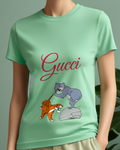 Sage Green Baloo Pulls Tiger By Tail Graphic T-Shirt - model wearing view
