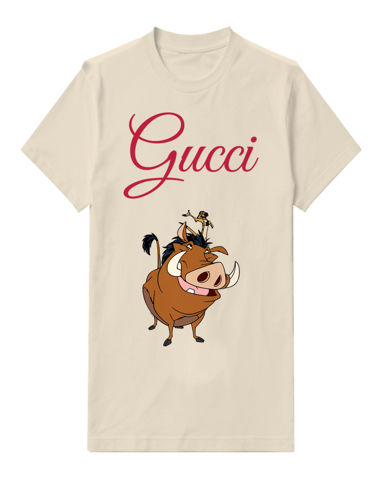 Ivory Pumbaa With Timon On Back Graphic T-Shirt - front product view