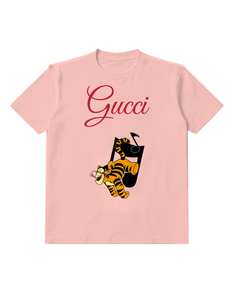 Blush Pink Tiger Dark Hanging Sack Graphic T-Shirt - front product view