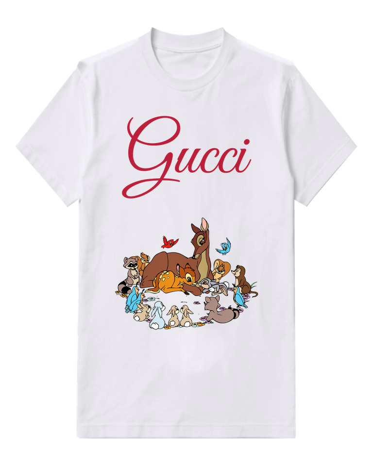 White Bambi And Thumper Resting Together Graphic T-Shirt - front product view