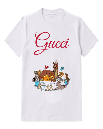 White Bambi And Thumper Resting Together Graphic T-Shirt - front product view