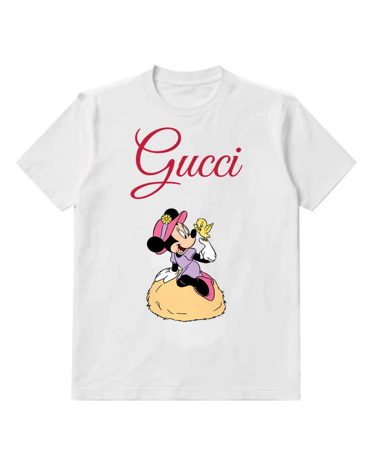 White Mouse Golden Ball Gown Graphic T-Shirt - front product view