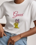 Light Gray Purple Capped Dwarf Yellow Coat Graphic T-Shirt - model wearing view