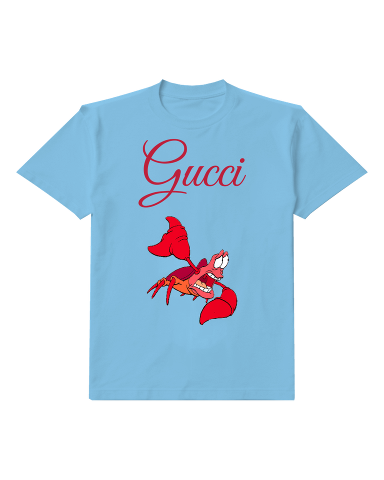 Sky Blue Crab Sideways Dance Graphic T-Shirt - front product view