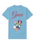 Sky Blue Minnie And Daisy Running Together Graphic T-Shirt - front product view