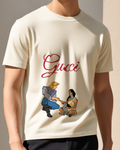 Ivory Pocahontas And John Smith With Meeko Graphic T-Shirt - model wearing view