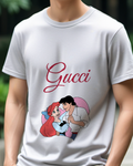 Pale Lavender Ariel And Eric Embracing In Dance Graphic T-Shirt - model wearing view