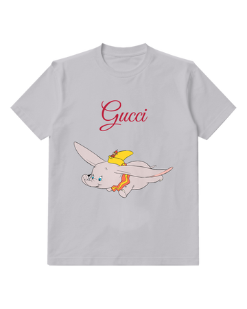 Light Gray Dumbo Flying With Timothy Mouse On Back Graphic T-Shirt - front product view