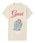 Ivory Ariel And Eric Statue Embracing Metallic Graphic T-Shirt - front product view