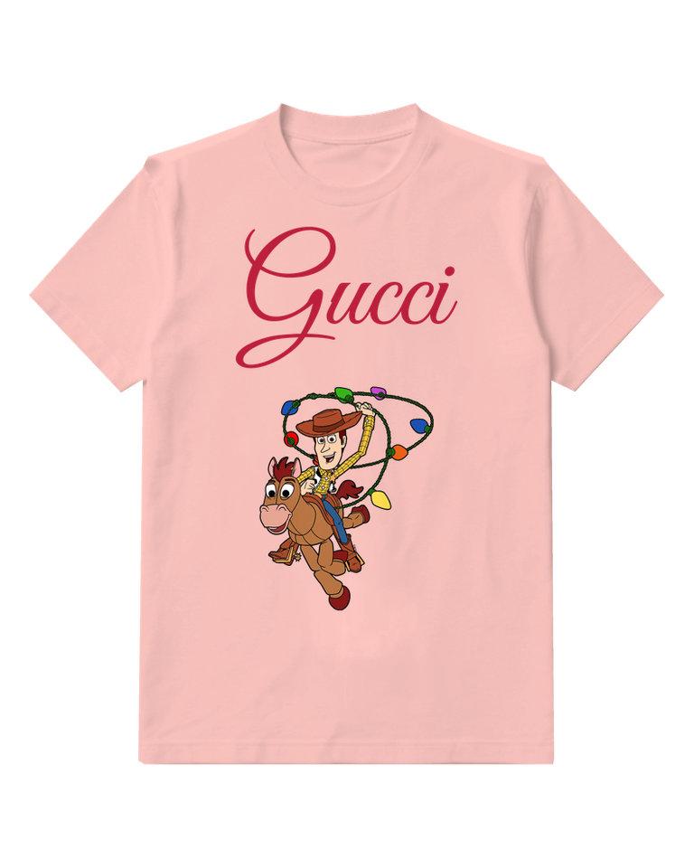 Blush Pink Woody Riding Bullseye With Lasso Graphic T-Shirt - front product view