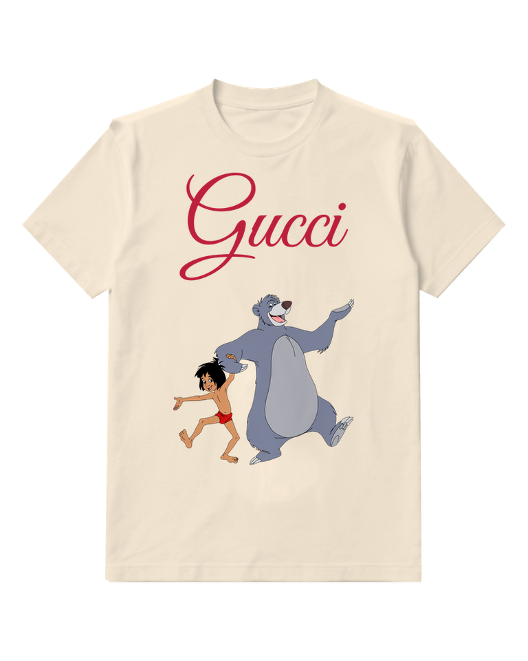 Ivory Baloo And Mowgli Dancing Together Graphic T-Shirt - front product view
