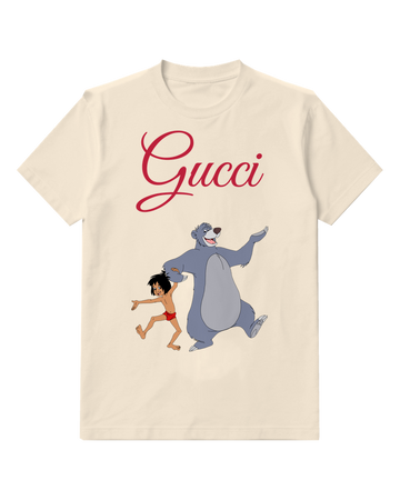 Ivory Baloo And Mowgli Dancing Together Graphic T-Shirt - front product view