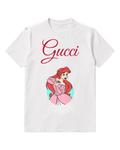 White Red Haired Princess Pink Gown Graphic T-Shirt - front product view