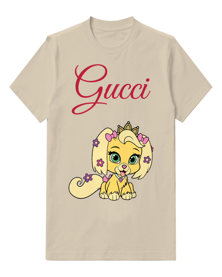 Ivory Royal Puppy Floral Crown Graphic T-Shirt - front product view