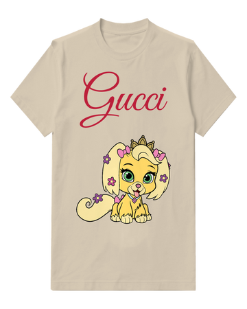 Ivory Royal Puppy Floral Crown Graphic T-Shirt - front product view