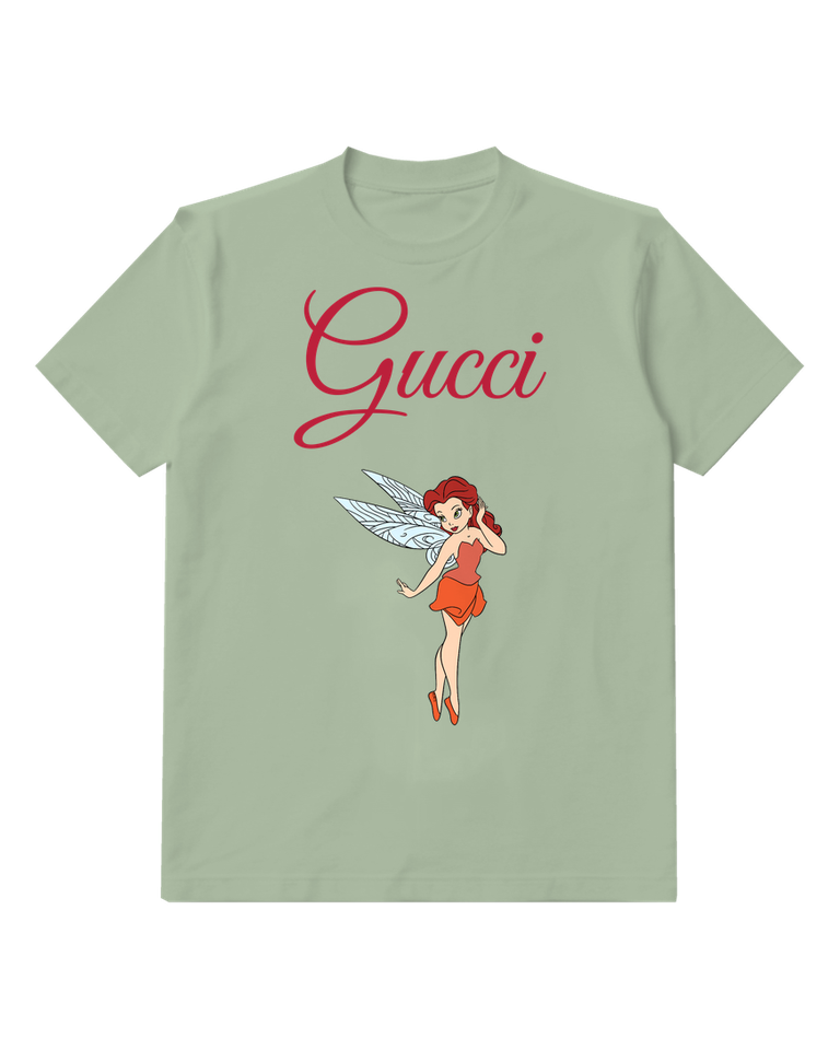 Sage Green Orange Fairy Outstretched Arm Graphic T-Shirt - front product view