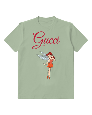 Sage Green Orange Fairy Outstretched Arm Graphic T-Shirt - front product view