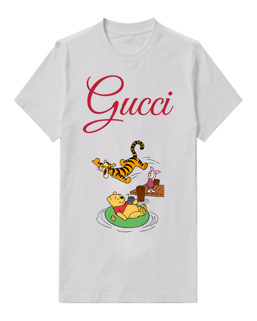 Light Gray Tigger Leaps Mid Air Above Piglet Graphic T-Shirt - front product view