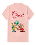 Blush Pink Mad Hatter Pours Tea While March Hare Holds Cup Graphic T-Shirt - front product view