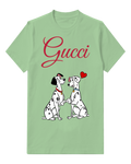 Sage Green Dalmatian Couple Holding Paws Graphic T-Shirt - front product view