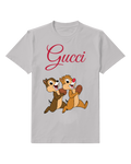 Light Gray Chip And Dale Running With Nuts Graphic T-Shirt - front product view