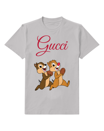 Light Gray Chip And Dale Running With Nuts Graphic T-Shirt - front product view