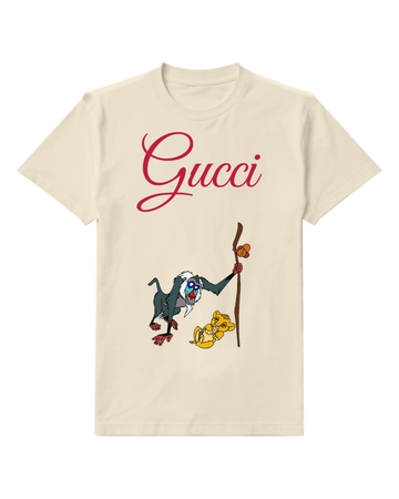 Ivory Rafiki Holding Staff With Simba Graphic T-Shirt - front product view
