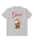 Light Gray Orange Capped Dwarf Side Glance Graphic T-Shirt - front product view