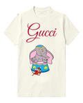 White Dumbo Sitting Atop Circus Hat Graphic T-Shirt - front product view