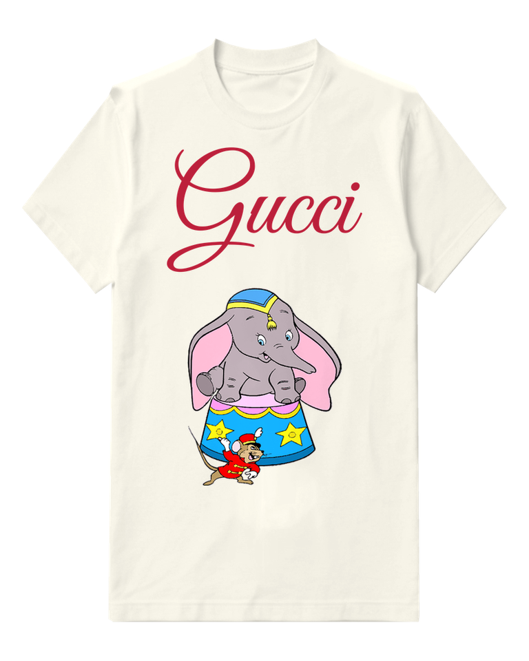White Dumbo Sitting Atop Circus Hat Graphic T-Shirt - front product view