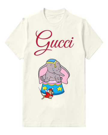 White Dumbo Sitting Atop Circus Hat Graphic T-Shirt - front product view