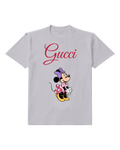 Light Gray Mouse Pink Skirt Hip Pose Graphic T-Shirt - front product view