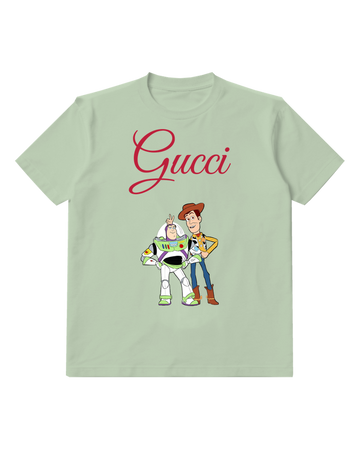 Sage Green Toy Story Duo Standing Together Graphic T-Shirt - front product view