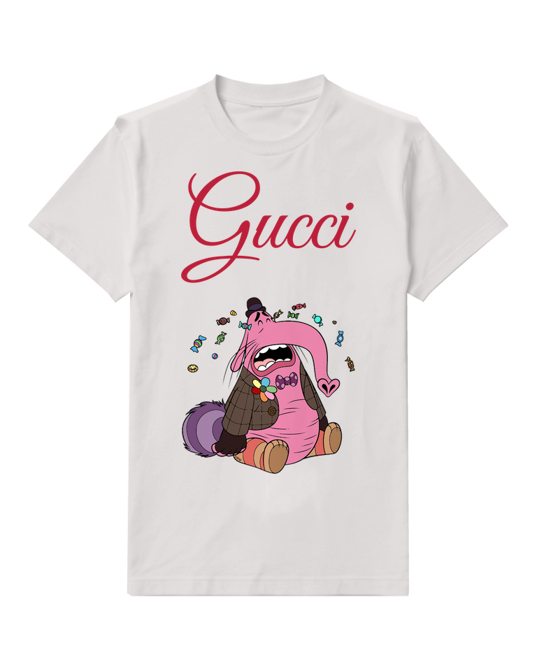 Light Gray Pink Creature Colorful Confetti Graphic T-Shirt - front product view