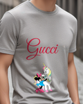 Gray Mouse White Unicorn Friend Graphic T-Shirt - model wearing view