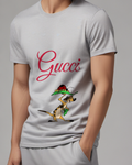 Light Gray Meerkat Sombrero Scarf Graphic T-Shirt - model wearing view