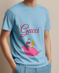 Sky Blue Aurora And Prince In Dance Pose Graphic T-Shirt - model wearing view