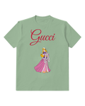 Sage Green Blonde Princess Long Pink Cape Graphic T-Shirt - front product view