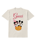 Light Gray Mickey And Minnie On Pumpkin Graphic T-Shirt - front product view