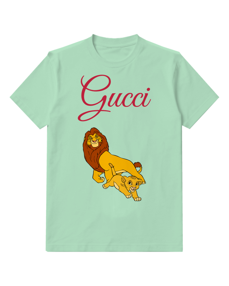 Sage Green Mufasa And Simba Playful Crouching Together Graphic T-Shirt - front product view