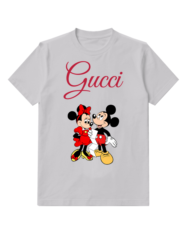 Light Gray Mickey And Minnie In Dance Pose Graphic T-Shirt - front product view