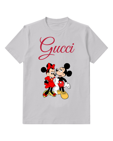 Light Gray Mickey And Minnie In Dance Pose Graphic T-Shirt - front product view