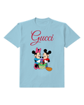 Sky Blue Mickey And Minnie Holding Easter Basket Graphic T-Shirt - front product view
