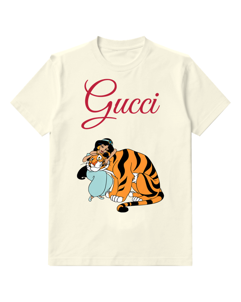Ivory Jasmine Hugs Tiger In Affectionate Pose Graphic T-Shirt - front product view