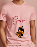 Blush Pink Tiger Dark Hanging Sack Graphic T-Shirt - model wearing view