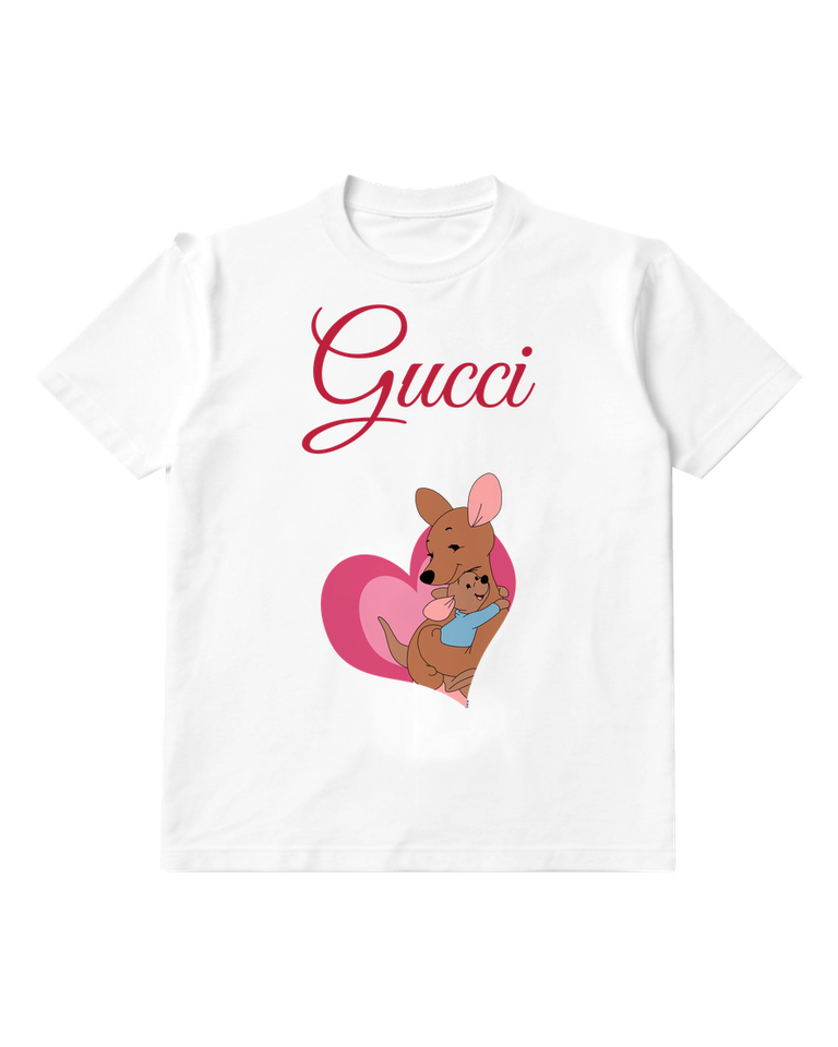 White Kanga Hugs Roo In Heart Shape Graphic T-Shirt - front product view
