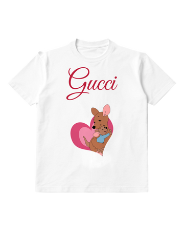 White Kanga Hugs Roo In Heart Shape Graphic T-Shirt - front product view
